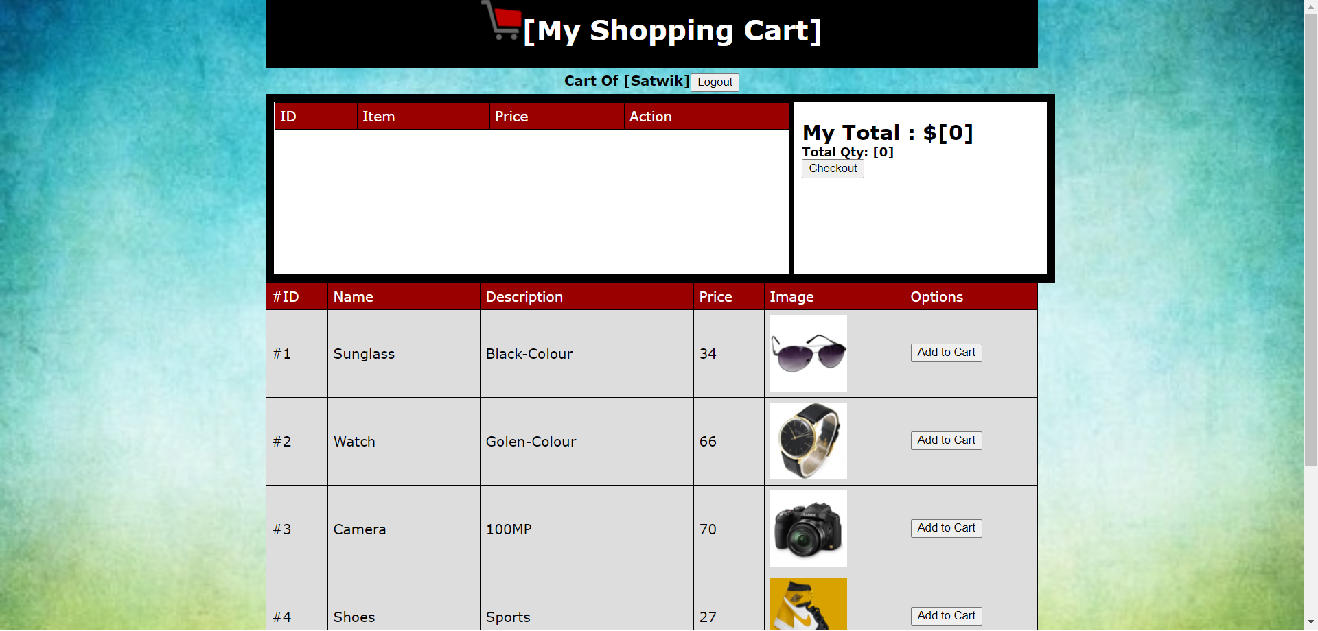 E-Commerce Website Screen Shot